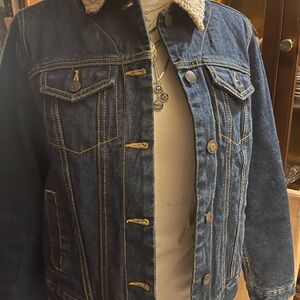 Schmidt Blue Denim Jacket with Sherpa Collar